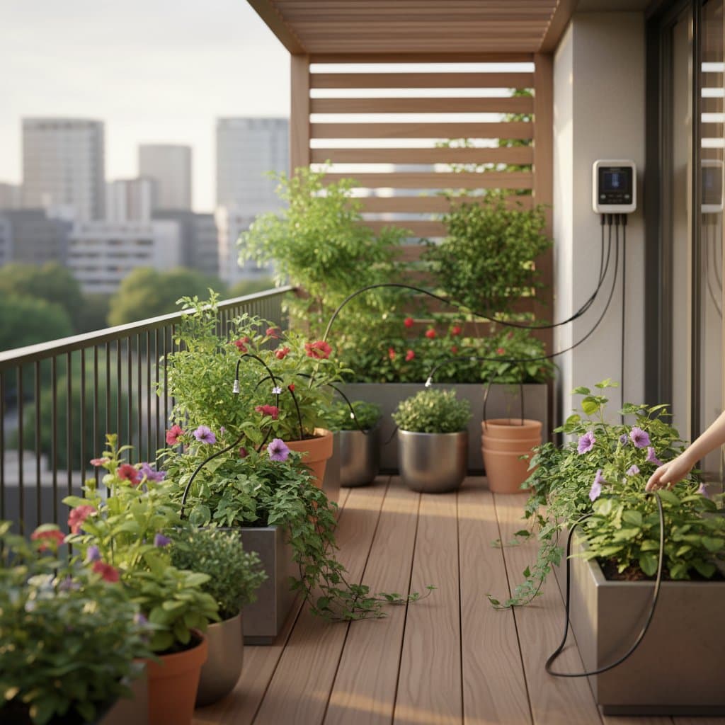 Featured image for Why Micro-Drip Keeps Balcony Plants Alive Longer
