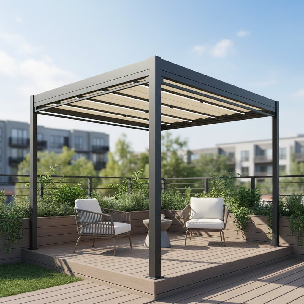 Featured image for Pergola Pods Fit Small Decks Without Permanent Roof Weight
