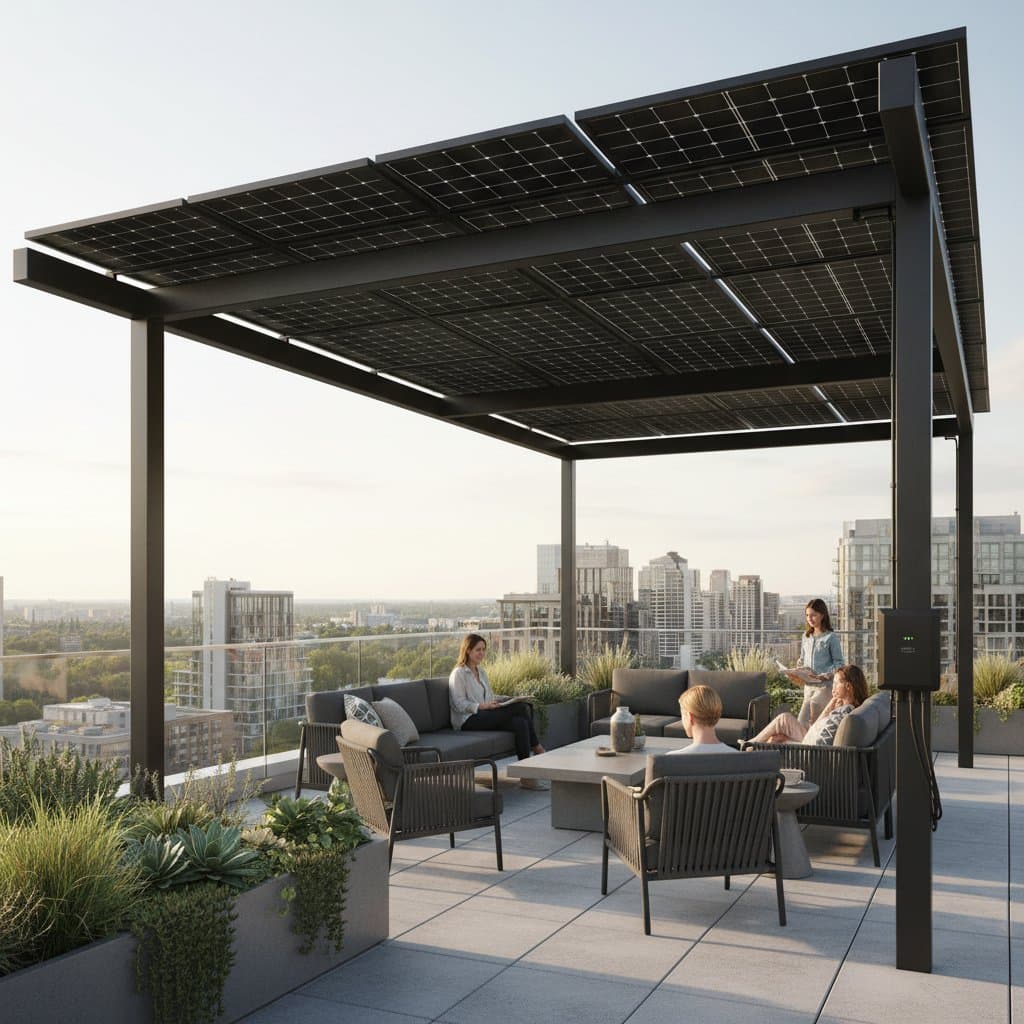 Image for Solar Pergolas Turn Rooftops Into Power Sources