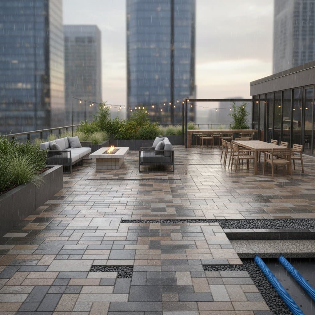 Image for Beat Rooftop Flooding with Permeable Paver Systems