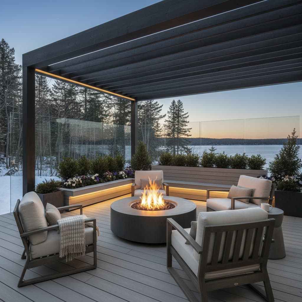 Image for Pergola Fire Pits Extend Your Deck Season Year-Round