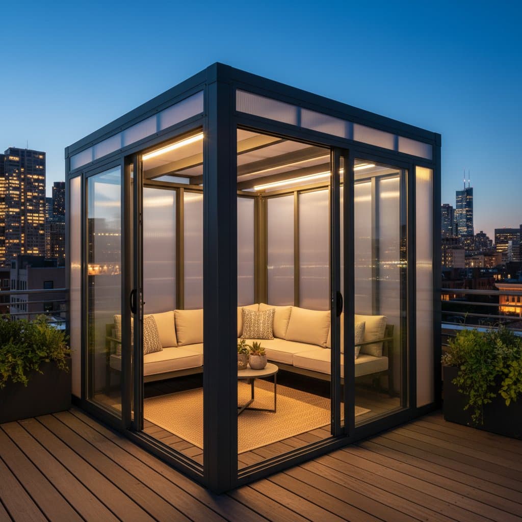 Image for Pergola Pods Turn Rooftops into Weatherproof Rooms Under $3K