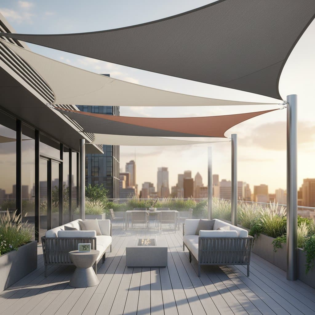 Image for Shade Sails Block 95% of UV and Drop Deck Temps 15°F