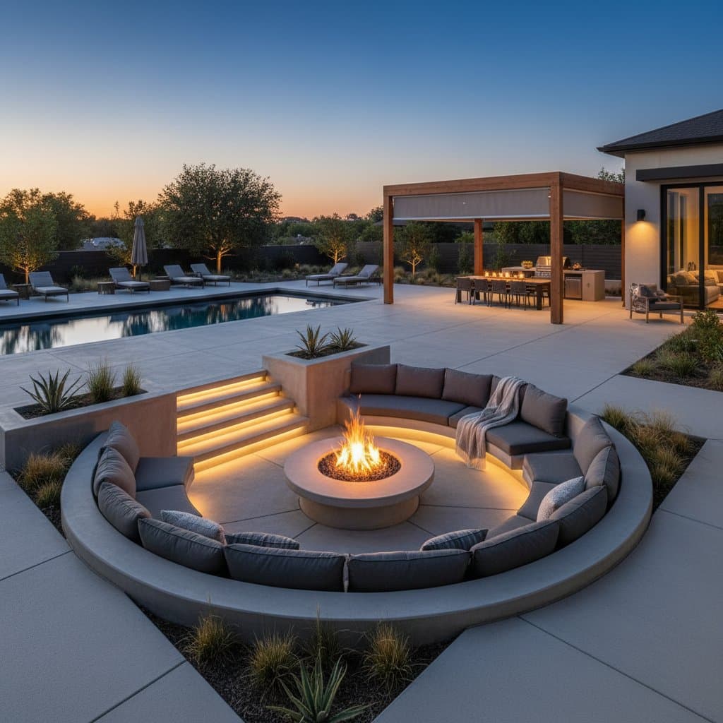Image for Sunken Fire Pits Create Intimate Outdoor Rooms