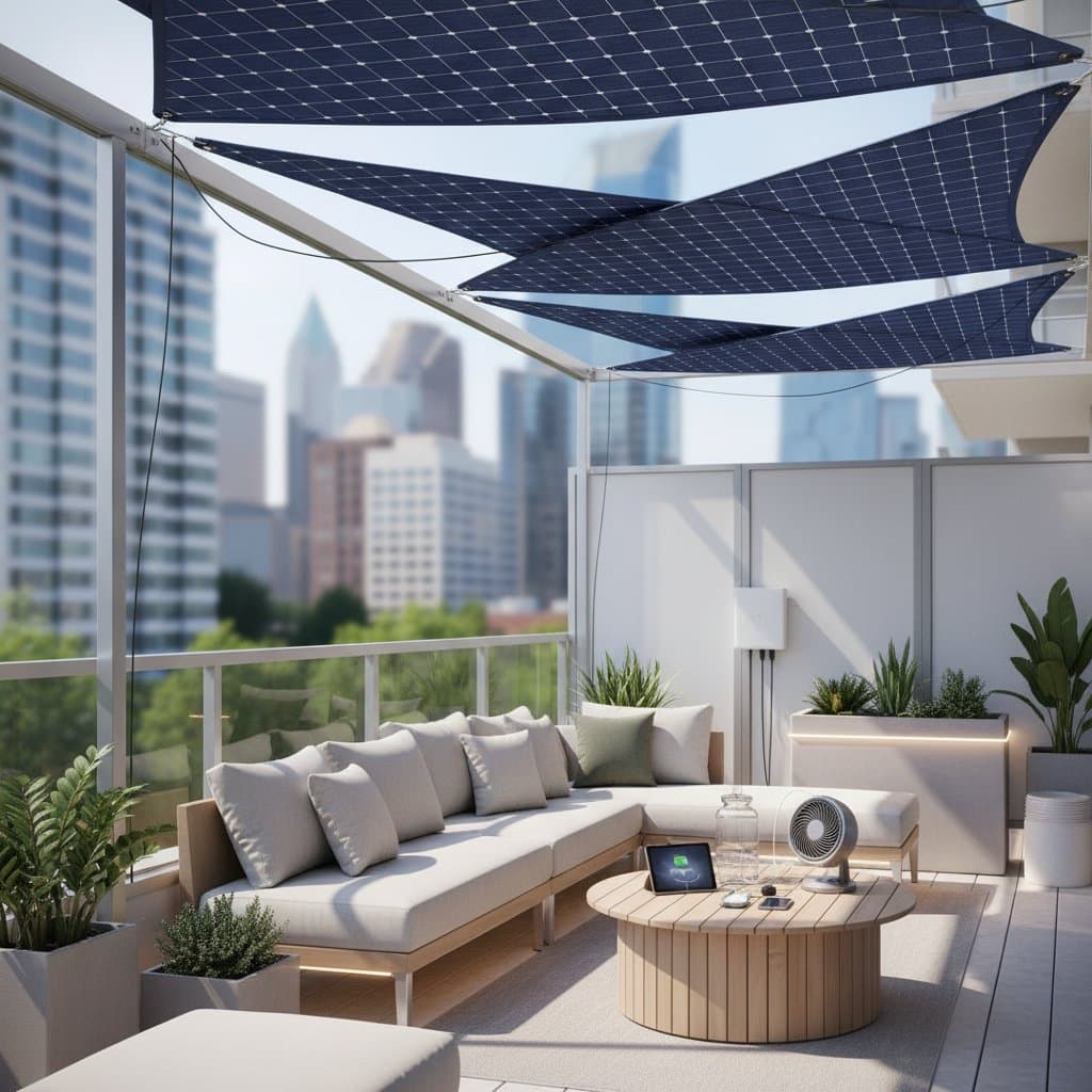 Featured image for Solar Shade Sails Turn Balcony Heat Into Power