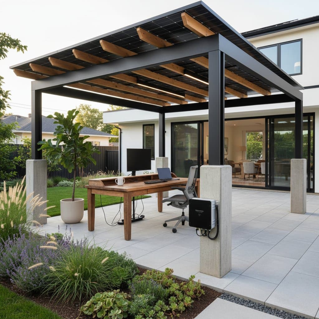 Image for Solar Pergolas Turn Your Backyard Into a Powered Workspace
