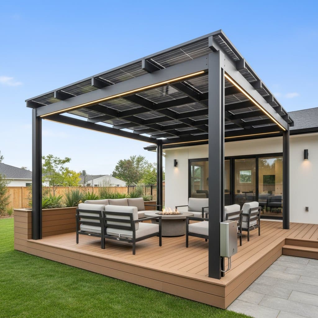 Image for Solar Pergolas Cut Bills While Shading Your Deck