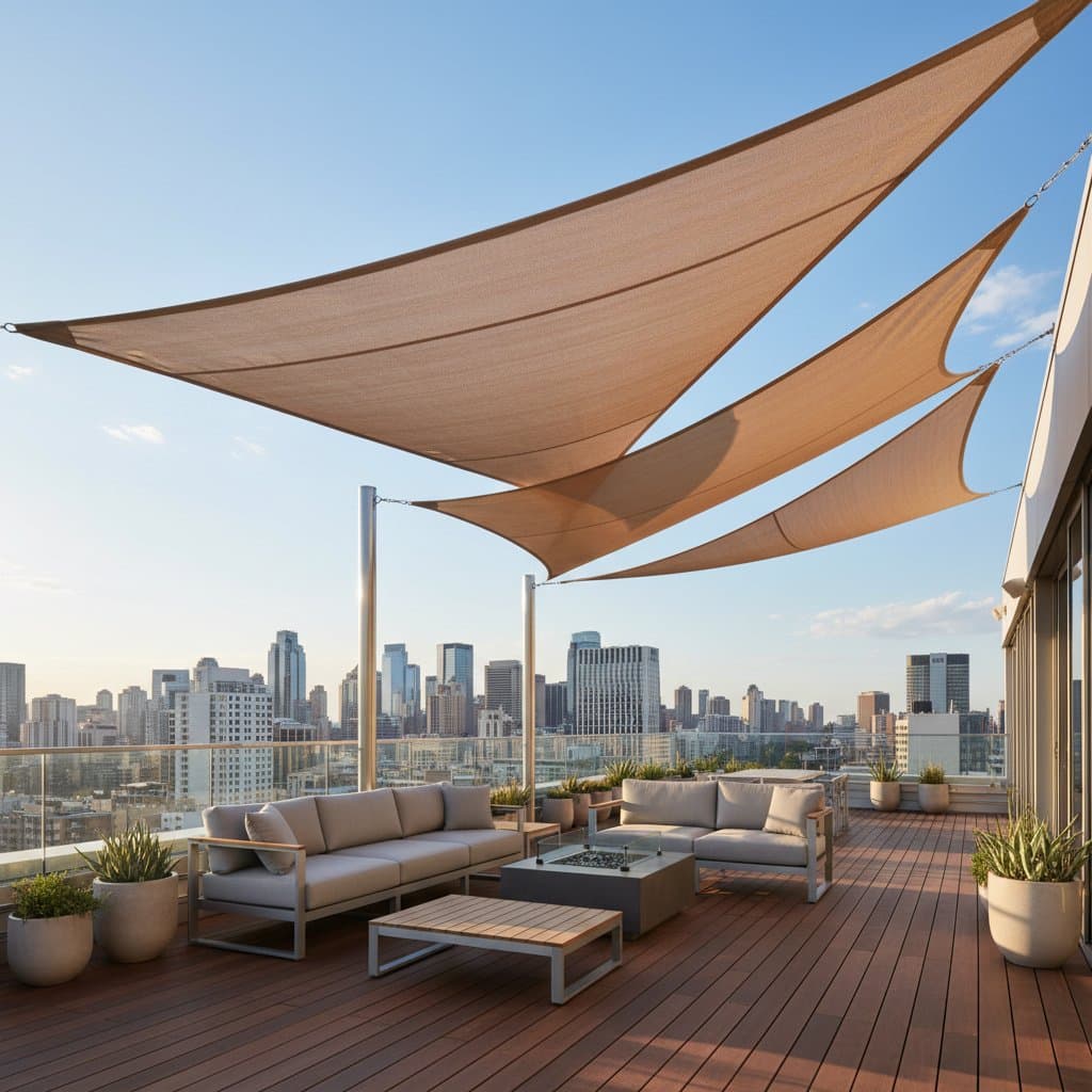 Image for Shade Sails Drop Deck Temps 20 Degrees Fast