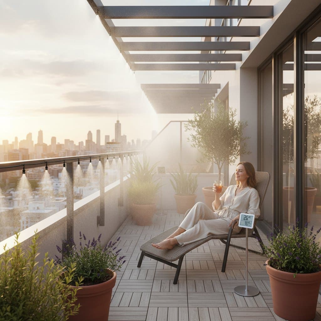 Image for Micro-Drip Fog Cools Balconies 20 Degrees in Seconds