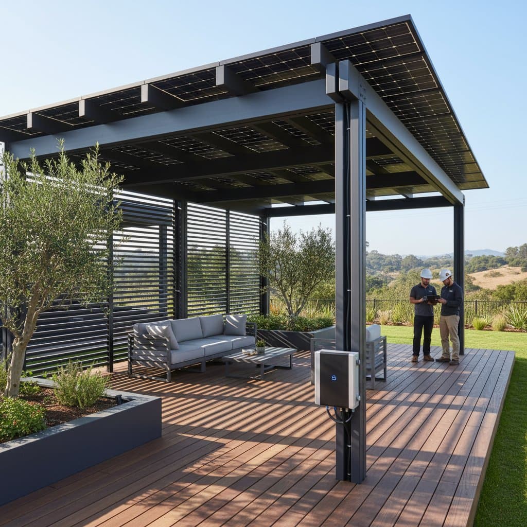 Image for Solar Pergolas Cut Energy Bills While Shading Your Deck