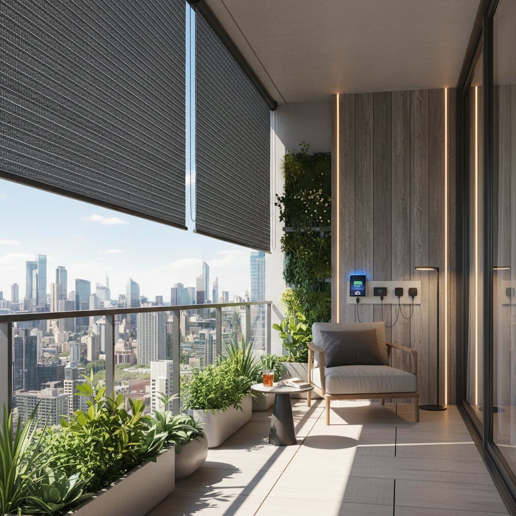 Image for Solar Shades Block Heat While Powering Your Balcony