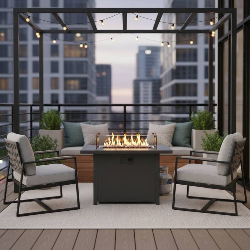 Featured image for Compact Fire Tables That Fit Small Urban Balconies