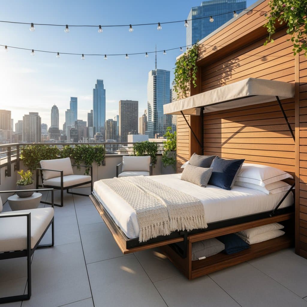 Featured image for Fold-Up Balcony Beds Turn City Patios Into Bedrooms