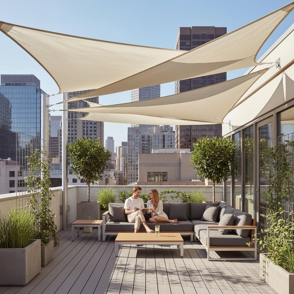Image for Shade Sails Turn Hot Decks Into Cool Urban Retreats