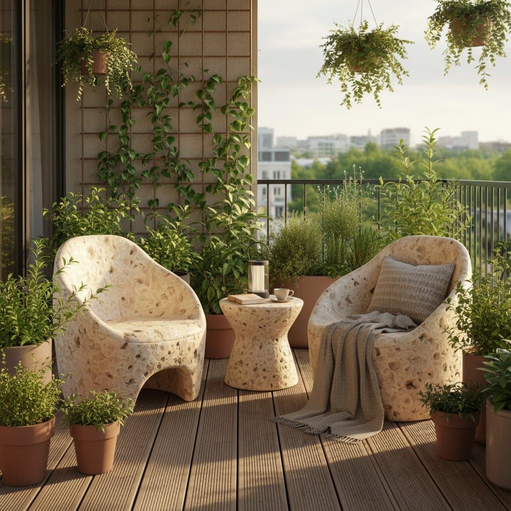 Featured image for Mushroom-Grown Seats Turn Balconies Sustainable