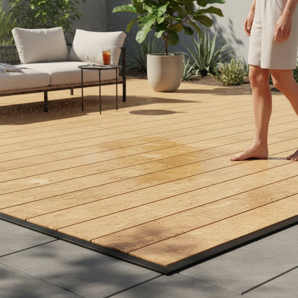 Image for Cork Decking Stays Cool and Soft in Summer Heat