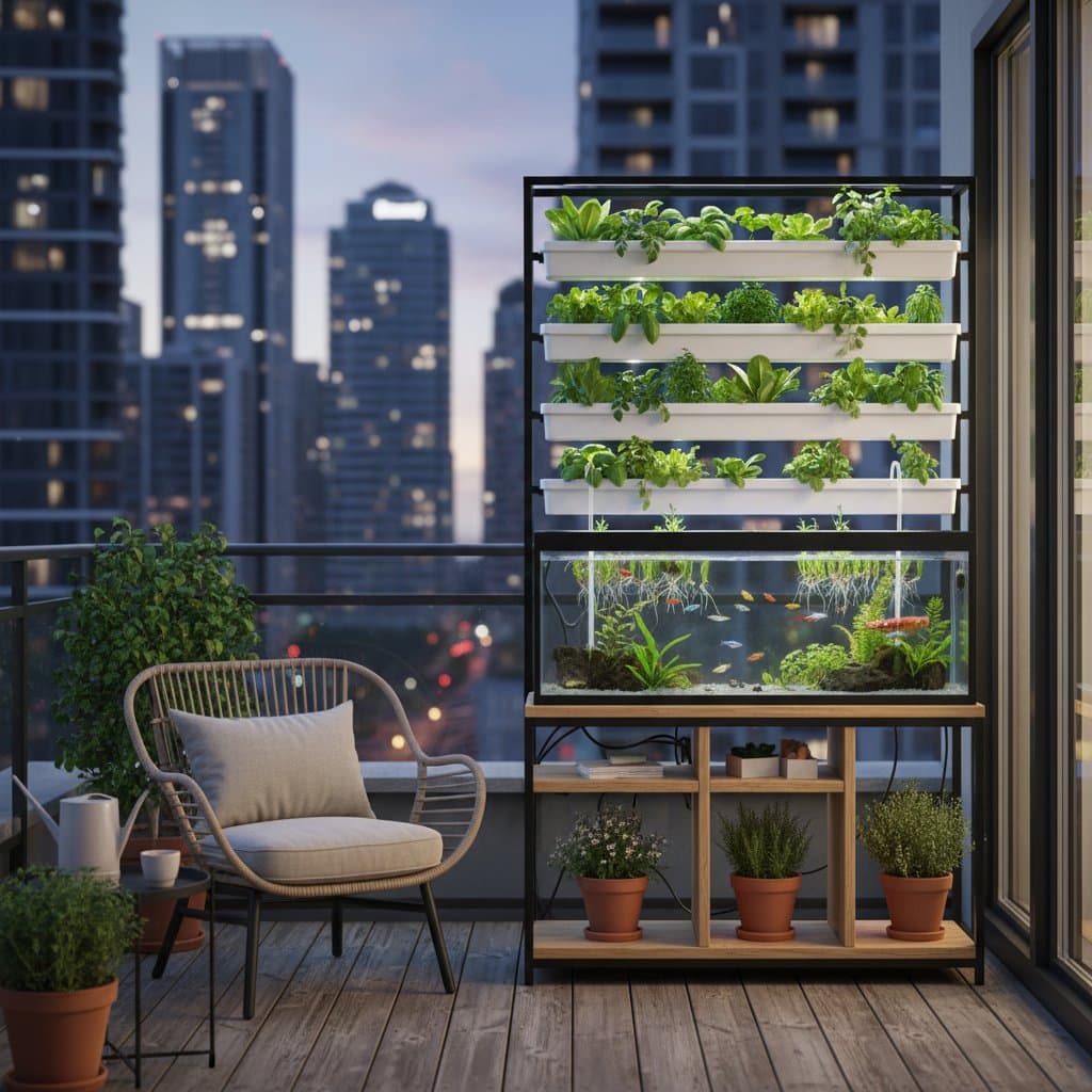 Image for Balcony Fish Tanks Feed Plants While Cleaning Water