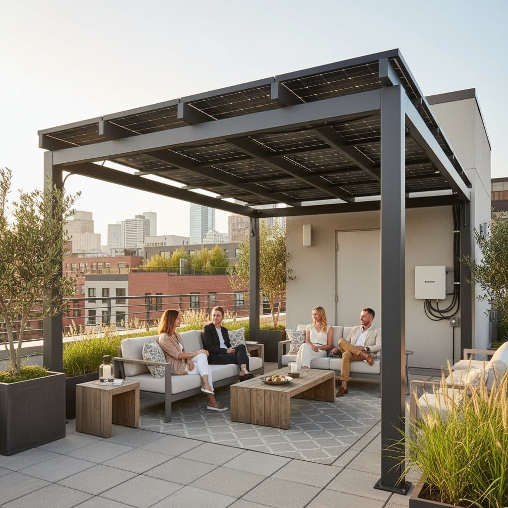 Image for Solar Pergolas Turn Rooftops Into Power Sources