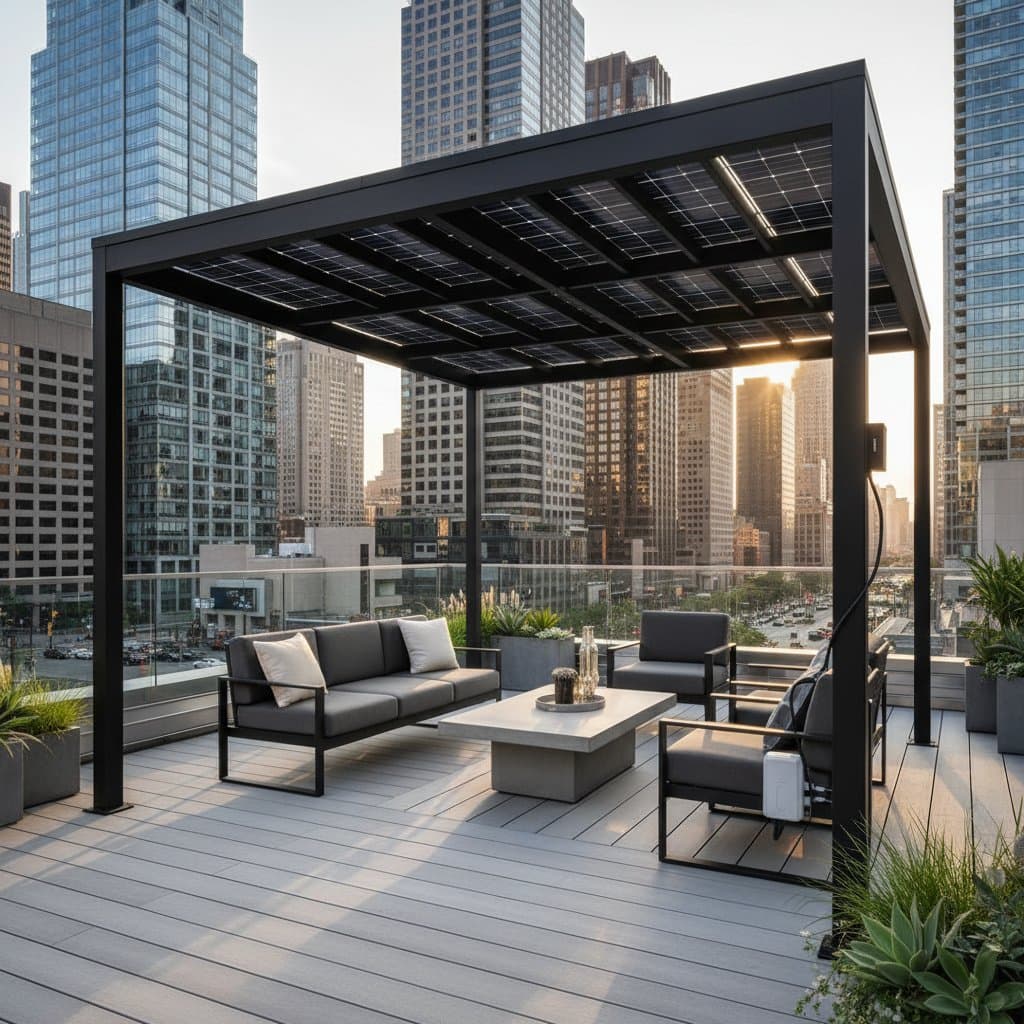 Image for Solar Pergolas Turn Rooftops Into Power Stations