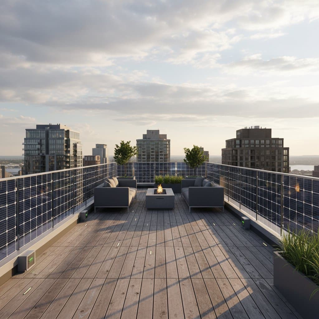 Image for Solar Glass Railings Turn Rooftop Edges Into Power