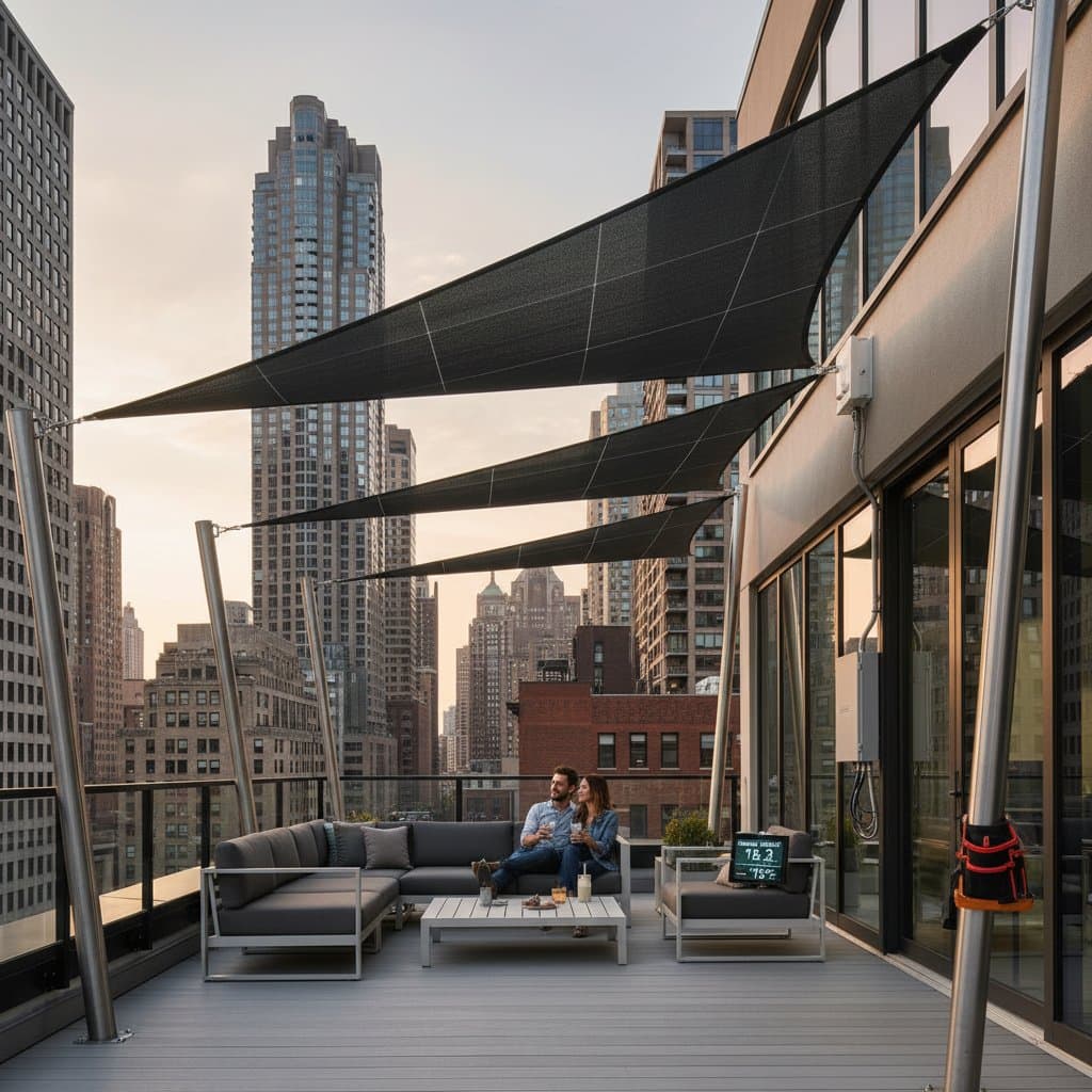 Image for Solar Shade Sails Generate Power While Cooling Decks