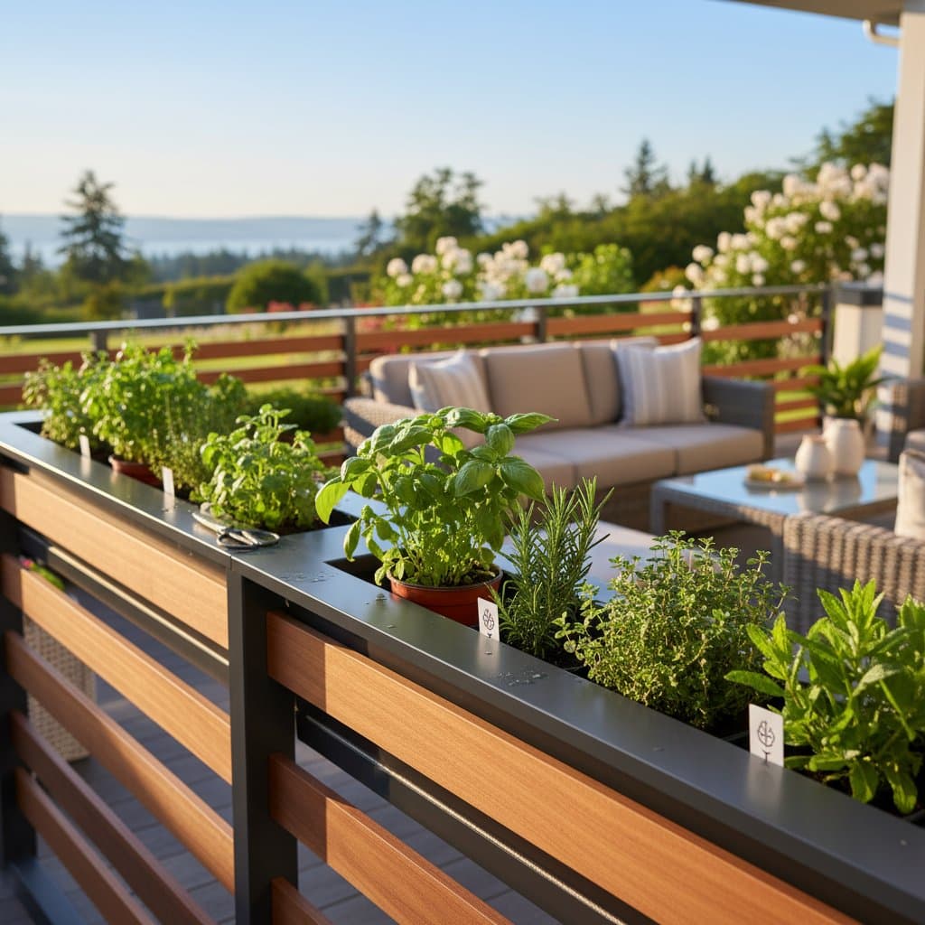 Featured image for Grow Fresh Herbs Right on Your Deck Railing