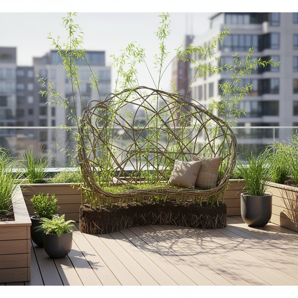 Featured image for Living Willow Benches Root and Grow Right on Your Deck