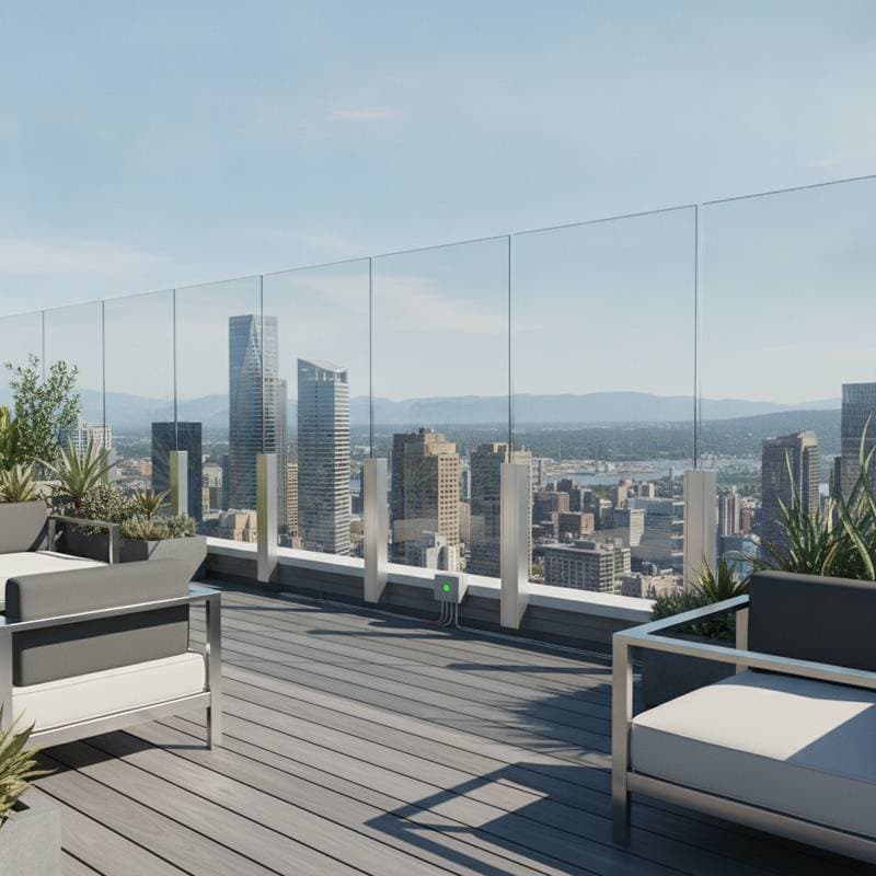 Featured image for Transparent Solar Railings Turn Decks into Power Sources