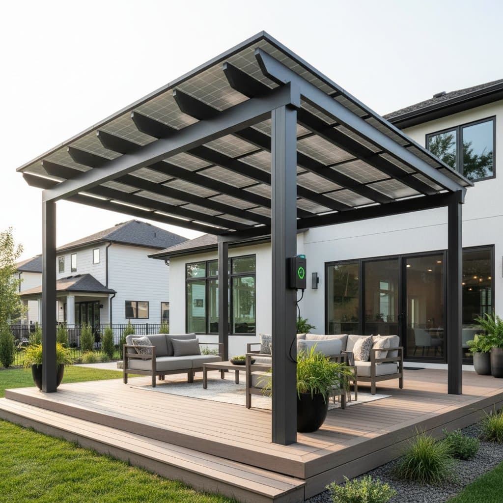 Featured image for Solar Pergolas Generate Power While Shading Your Deck