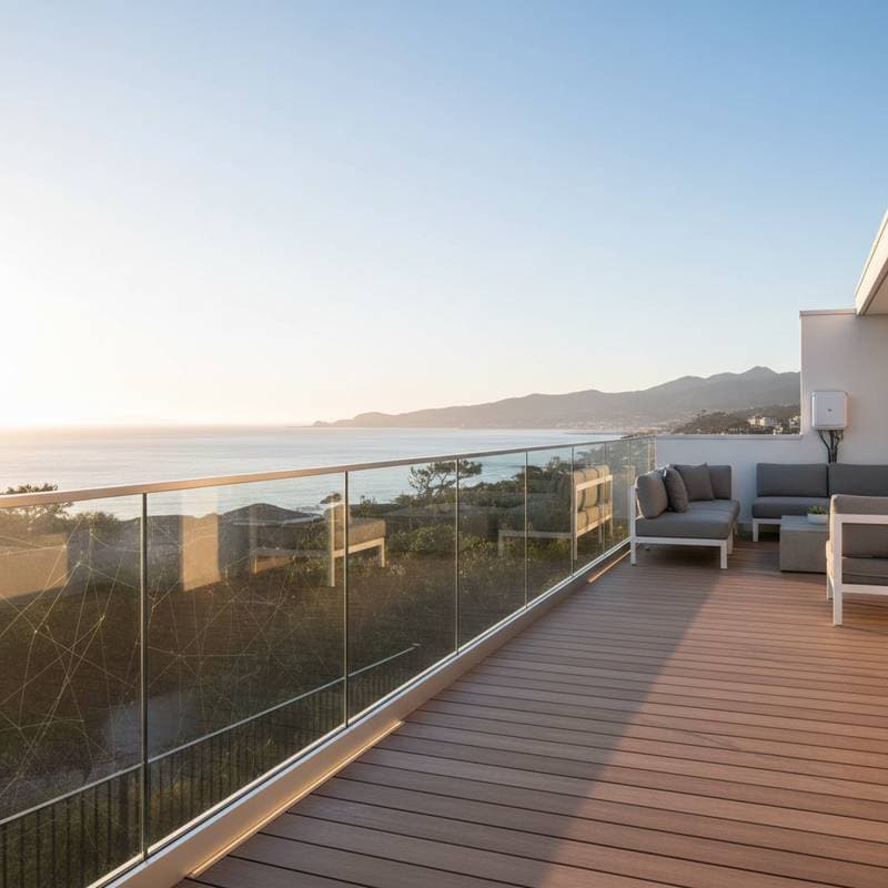Featured image for Solar Glass Railings Turn Sunlight Into Deck Power