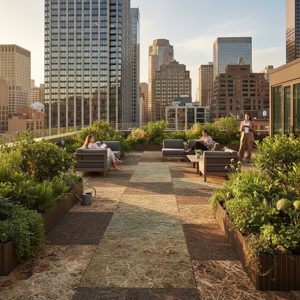Featured image for Mycelium Decking Brings Biodegradable Strength to City Rooftops