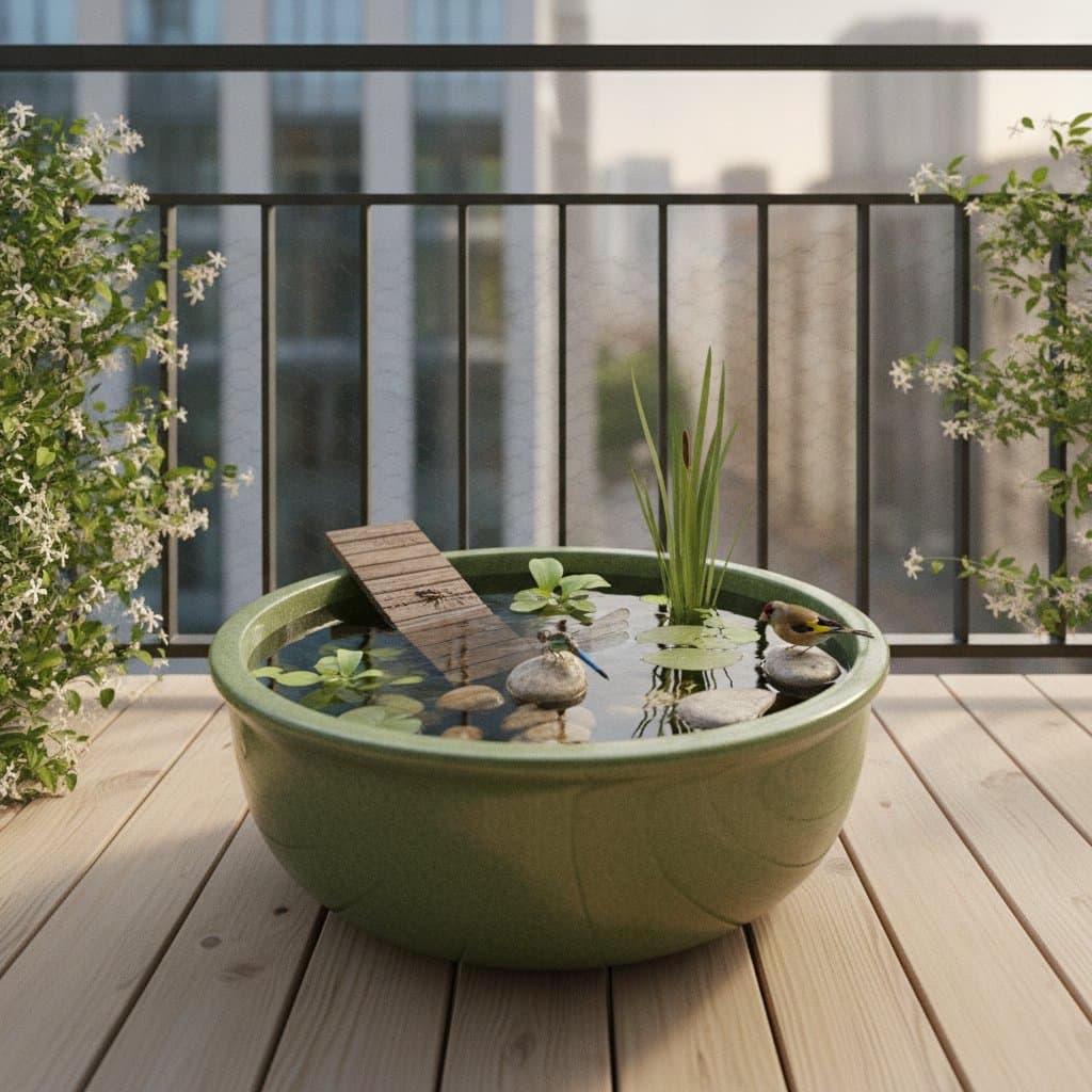 Featured image for Wildlife Thrives on Small Balcony Water Features